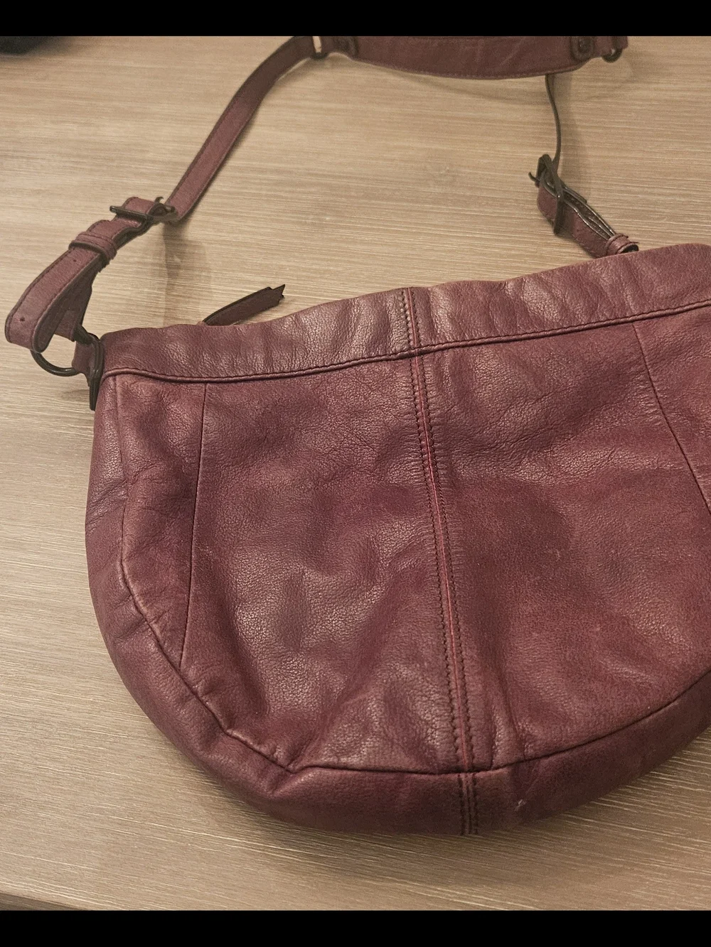 Elliot Lucca Leather Crossbody Bag in Deep Burgundy